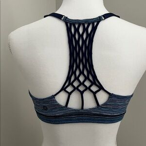 lululemon athletica Navy & Blue Macramé Racerback Sports Bra